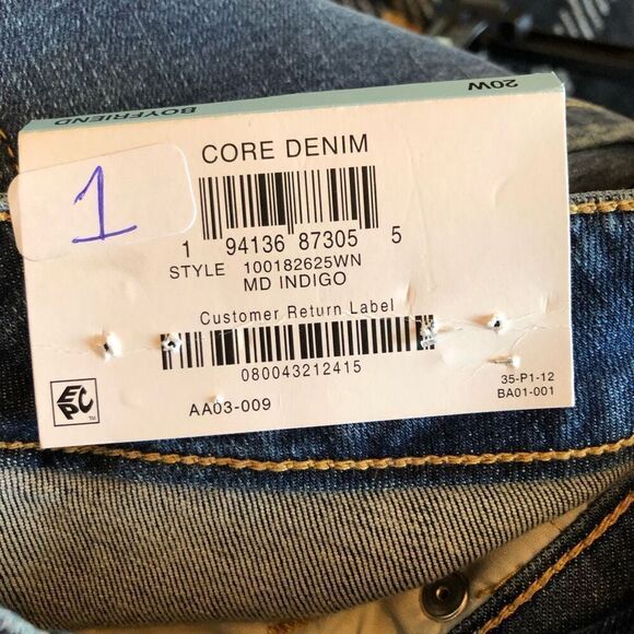 I.N.C. INTERNATIONAL CONCEPTS - NWT - L Sz 20W Mid -Rise Boyfriend Jeans/Indigo - Picture 6 of 16